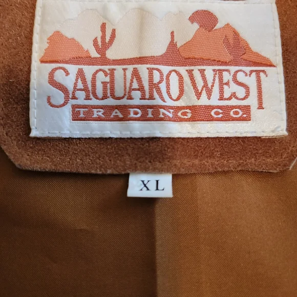 Saguarowest Trading Co Vintage Cowboy Embroidered Fully Lined Suede Vest Size XL - Picture 3 of 13